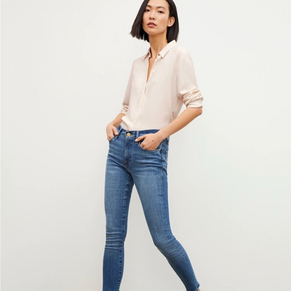Frame denim le high skinny light wash jeans size 29